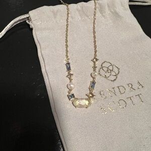Kendra Scott Gold Gemstone & Pearl Necklace